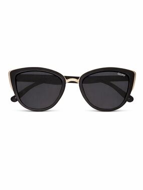 Quay Australia Black Cat-Eye Sunglasses with Silver Trim